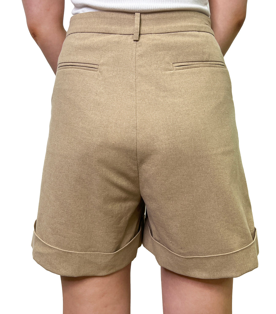 RECYCLED COTTON/POLY ROLL-UP SHORTS