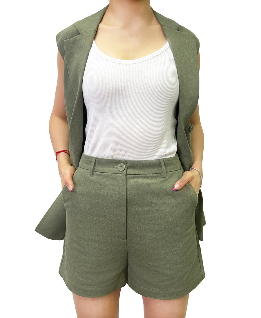 RECYCLED COTTON/POLY BOXY SHORTS