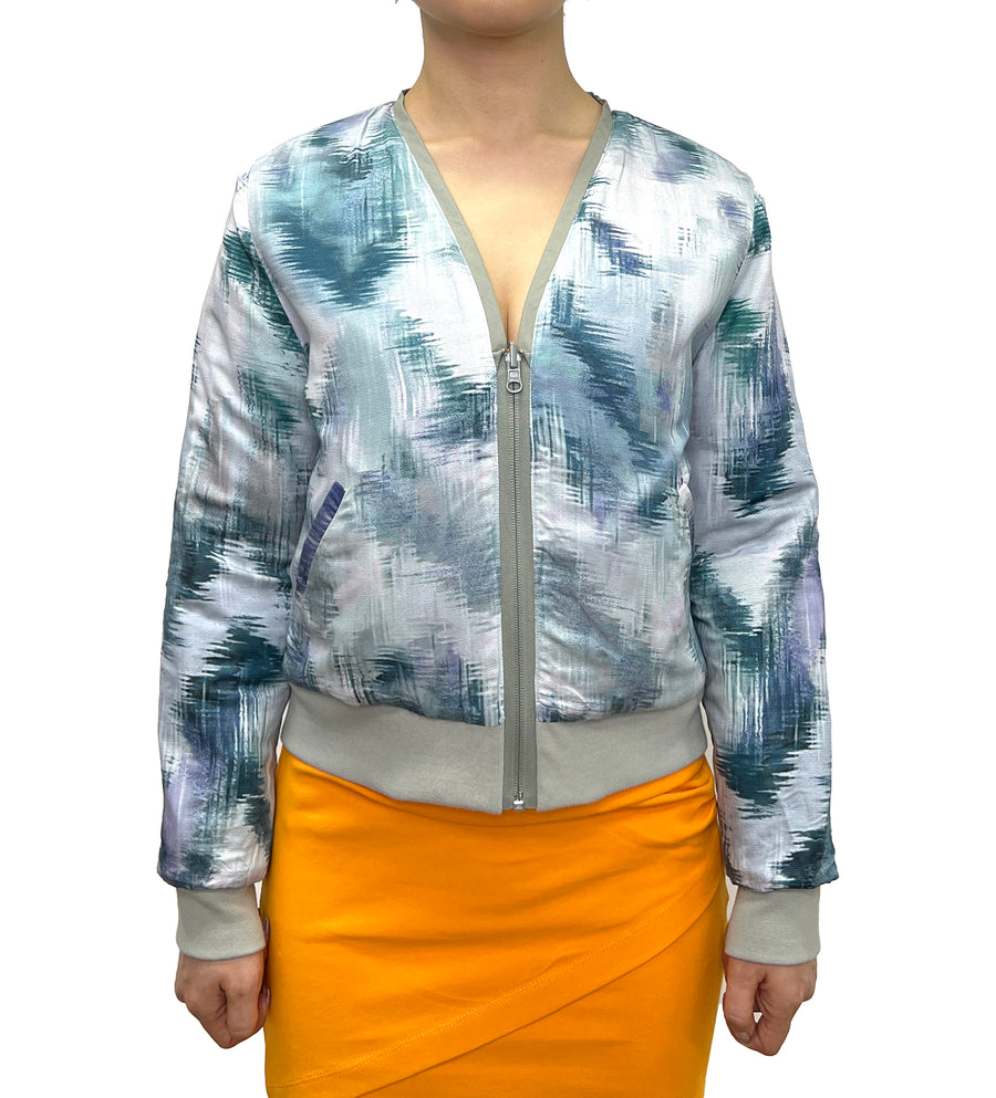 COTTON QUILTED REVERSIBLE BOMBER STYLE JACKET