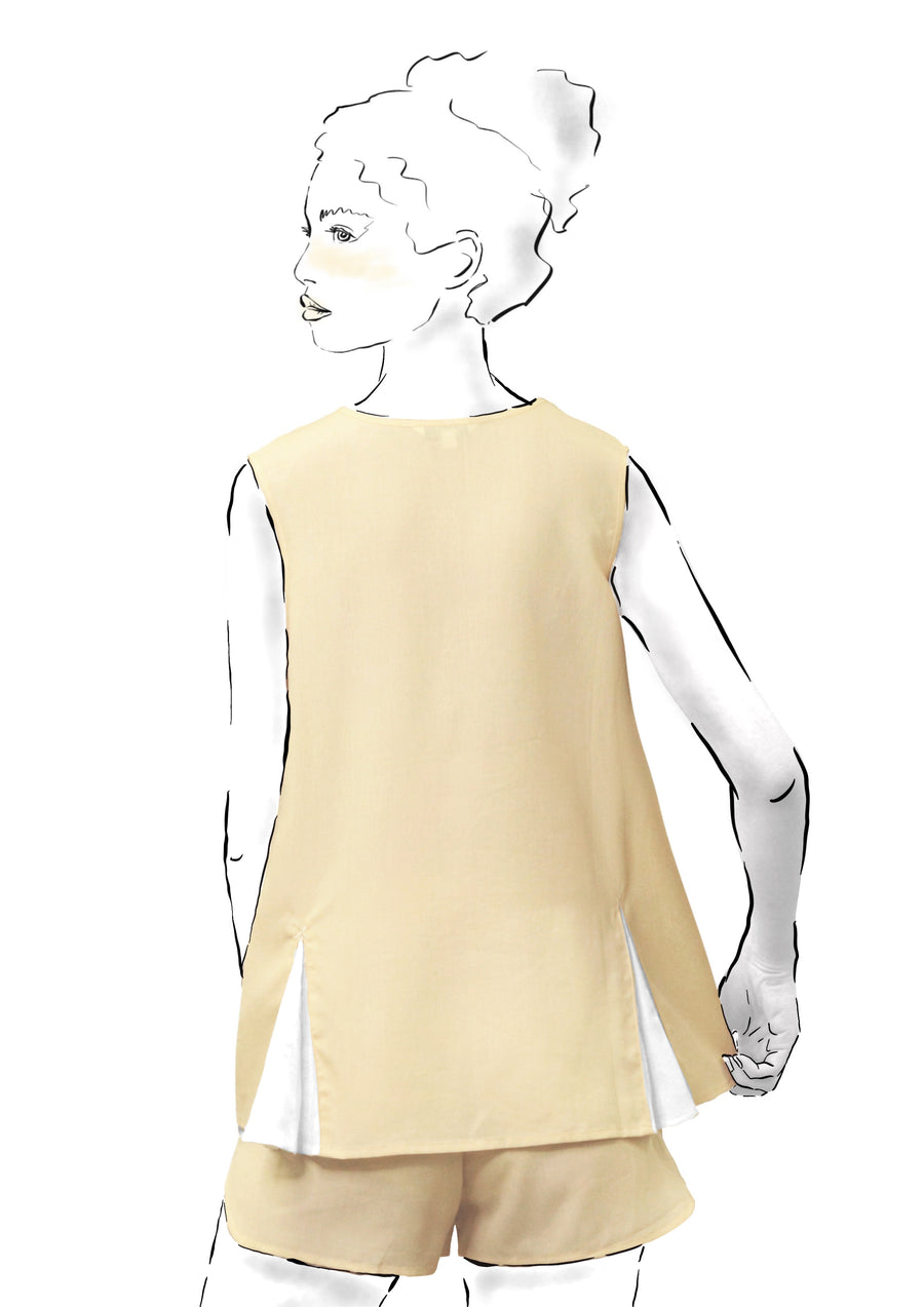 SLEEVELESS TENCEL LINEN TOP