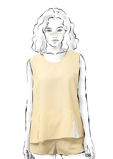 SLEEVELESS TENCEL LINEN TOP