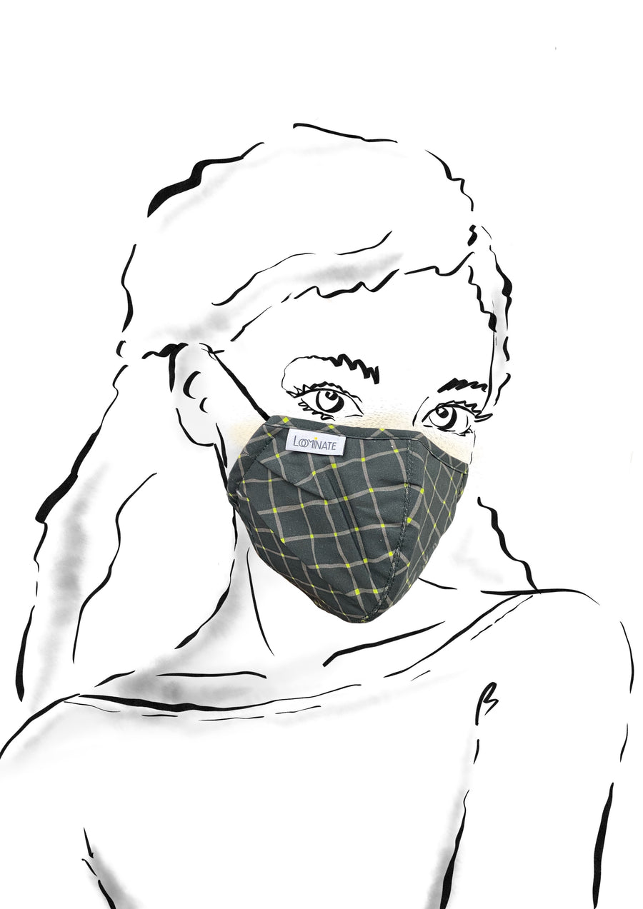 FUCTIONAL FACE MASK (GREY CHECK)